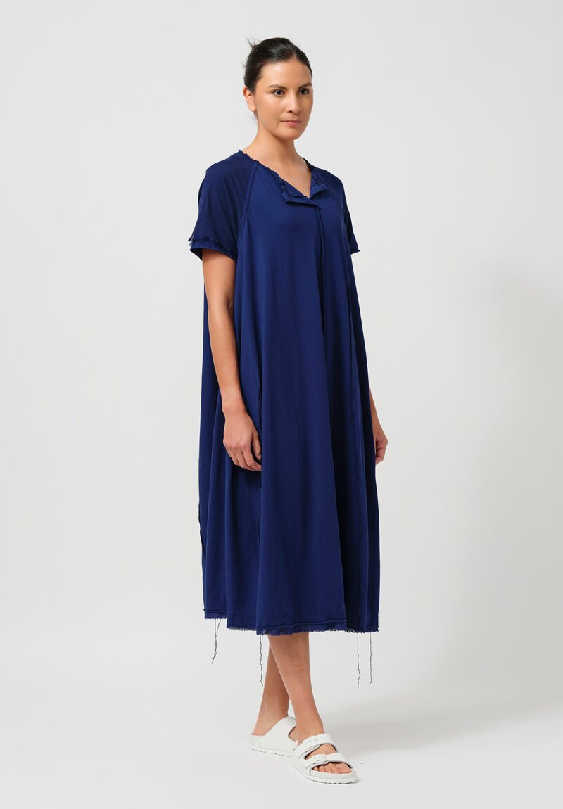 Rundholz Cotton Shirt Dress in Ocean Blue