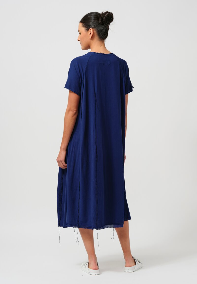 Rundholz Cotton Shirt Dress in Ocean Blue