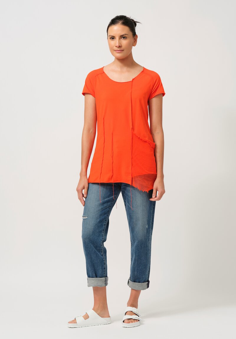 Rundholz DIP Cotton T-Shirt in Mandarine