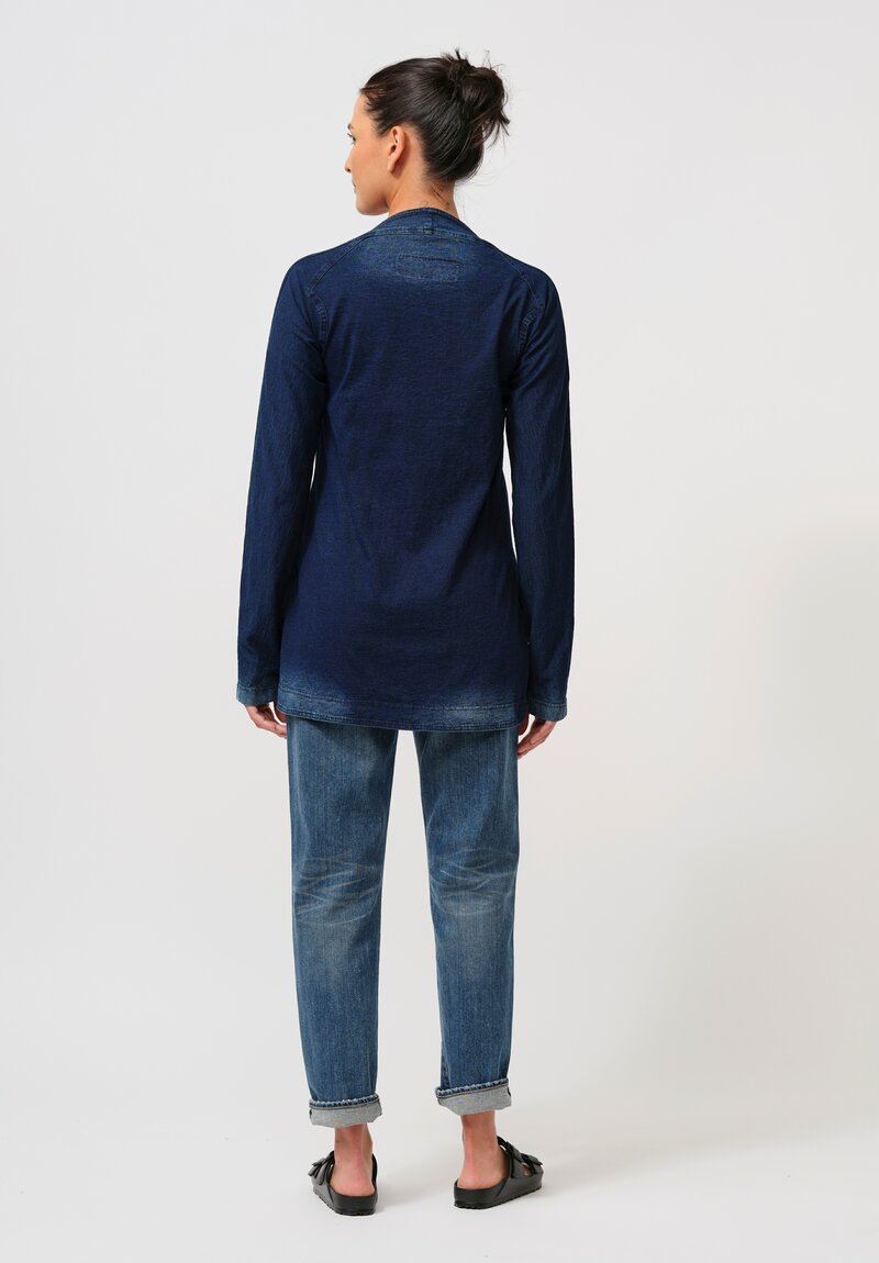 Rundholz DIP Cotton Long-Sleeve Top in Stonewash Indigo