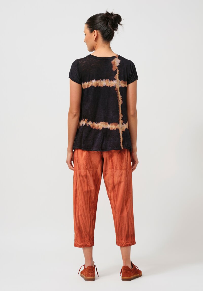 Gilda Midani Washed Cotton Bow Pants in Rust Orange