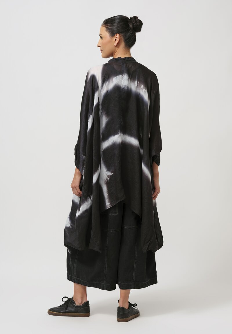 Gilda Midani Pattern-Dyed Linen Square Tunic in Black Star