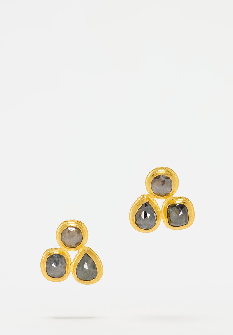 Ara Collection 24K & Natural Diamond Earrings
