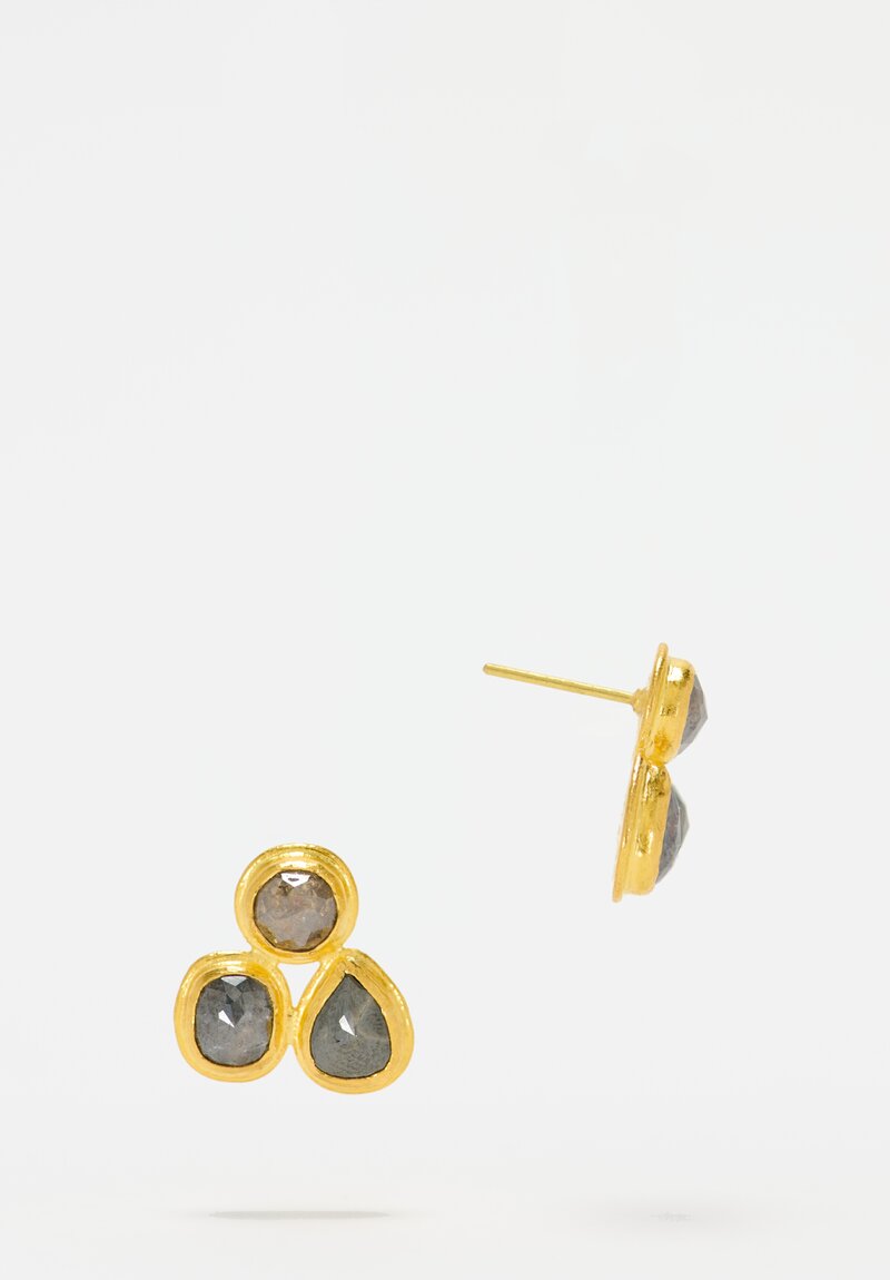 Ara Collection 24K & Natural Diamond Earrings