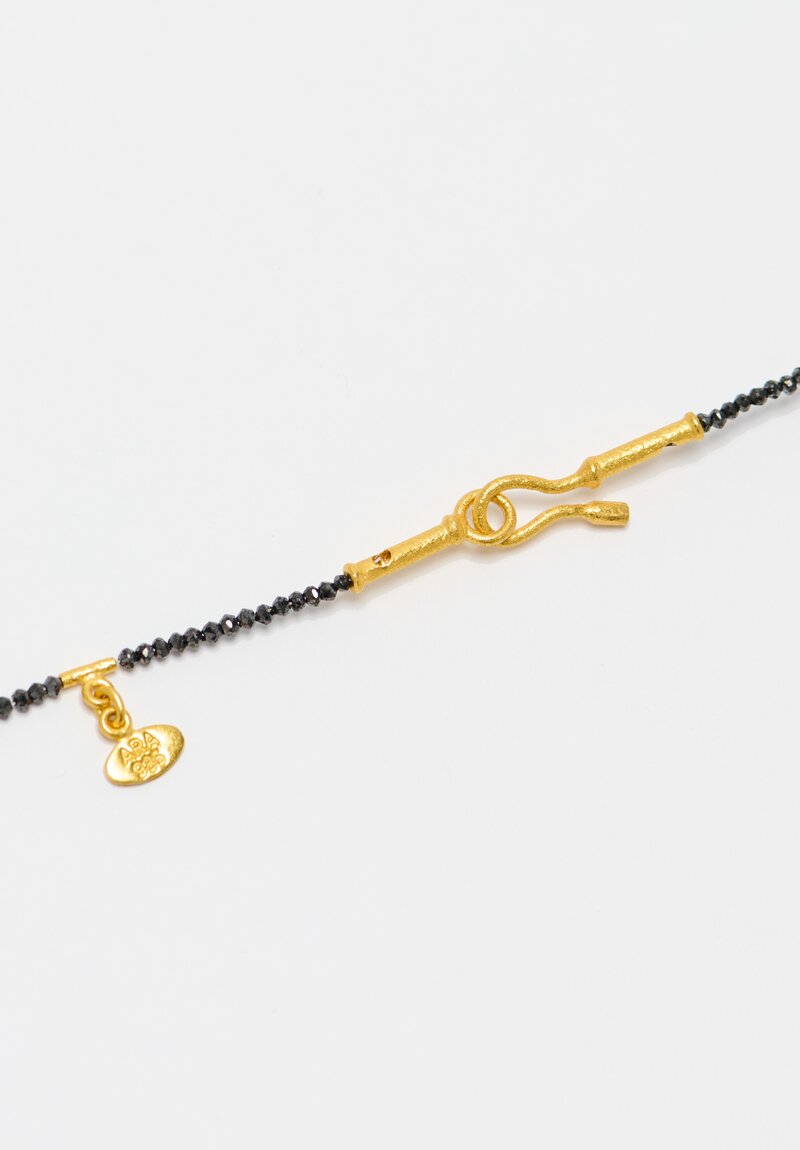 Ara Collection 24K Teardrop & Black Diamond Necklace