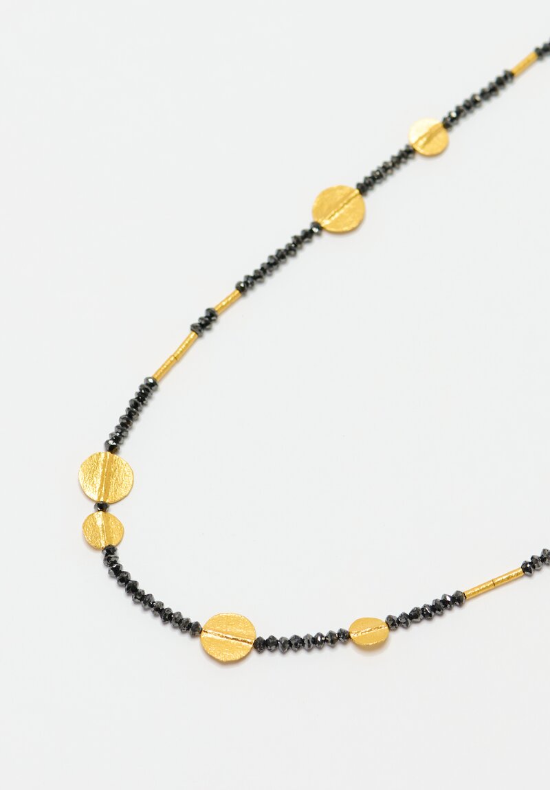 Ara Collection 24K Disc & Black Diamond Necklace