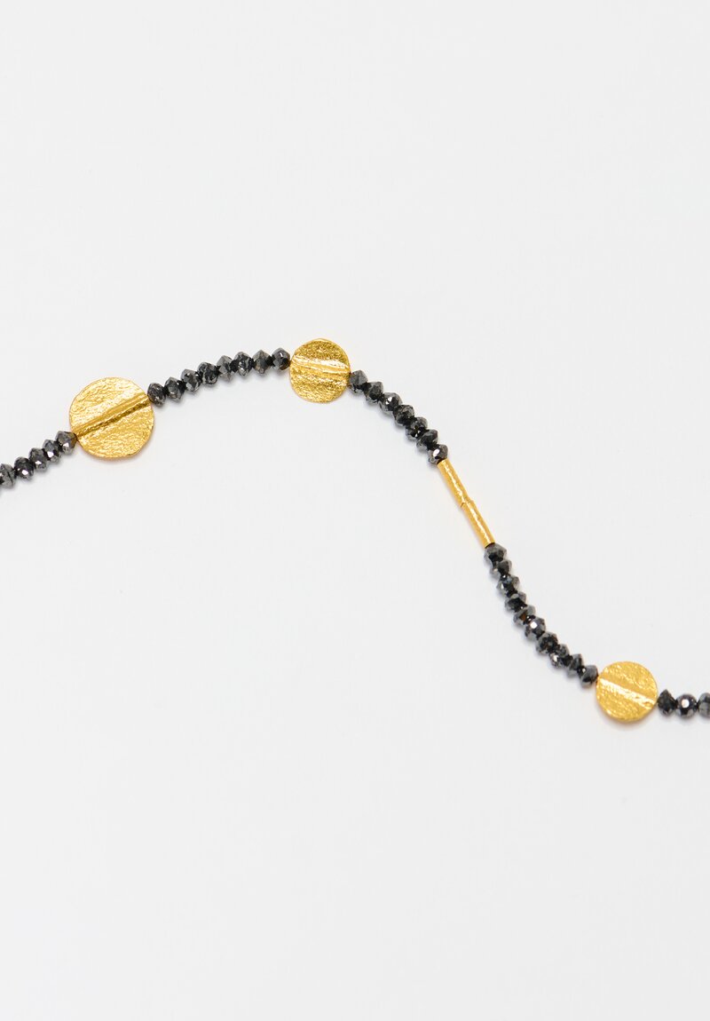 Ara Collection 24K Disc & Black Diamond Necklace