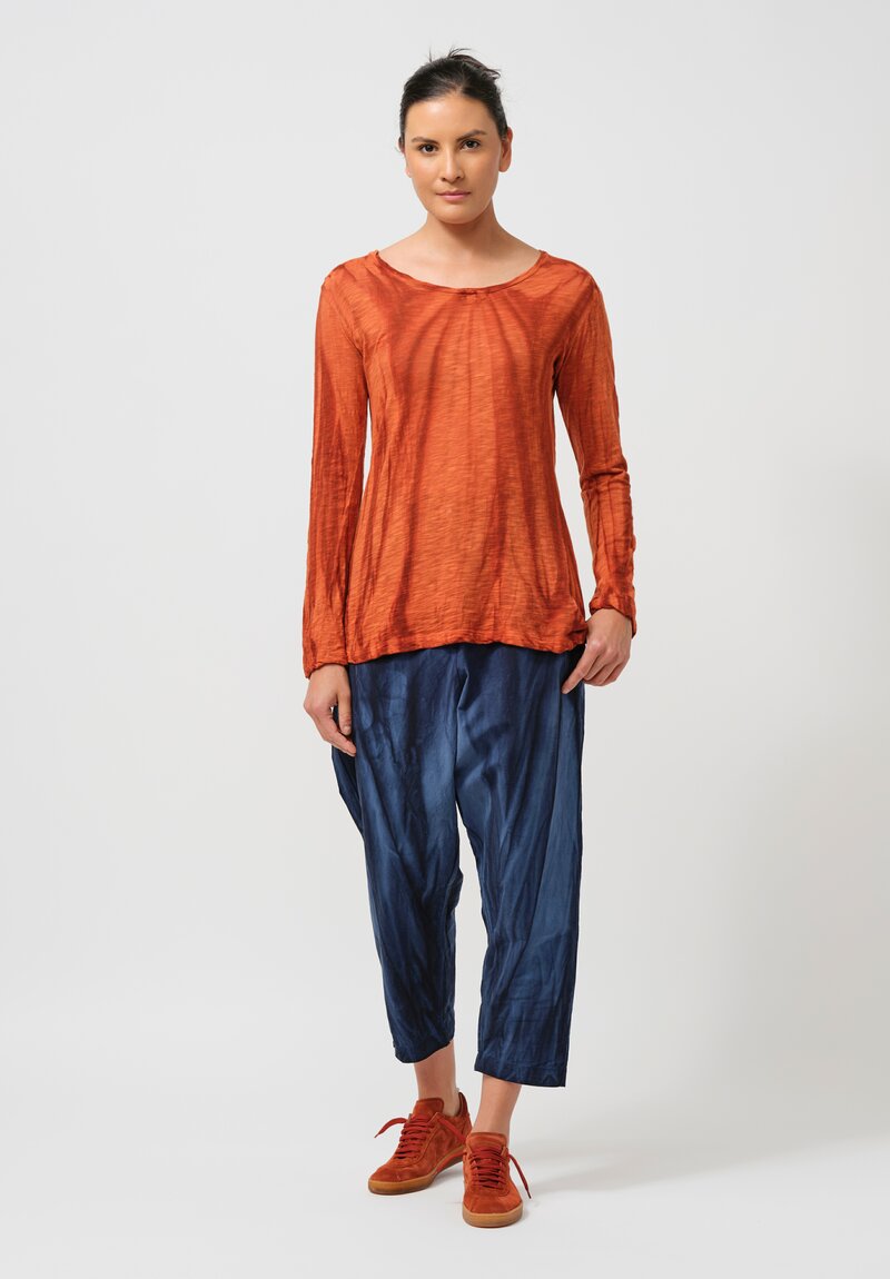 Gilda Midani Cotton Long Sleeve Top in Flame Orange