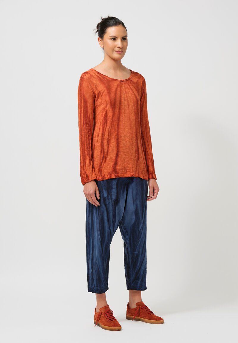 Gilda Midani Cotton Long Sleeve Top in Flame Orange