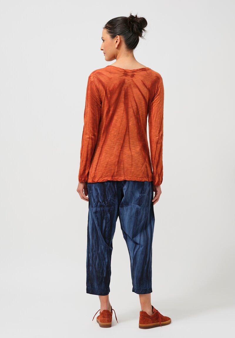 Gilda Midani Cotton Long Sleeve Top in Flame Orange