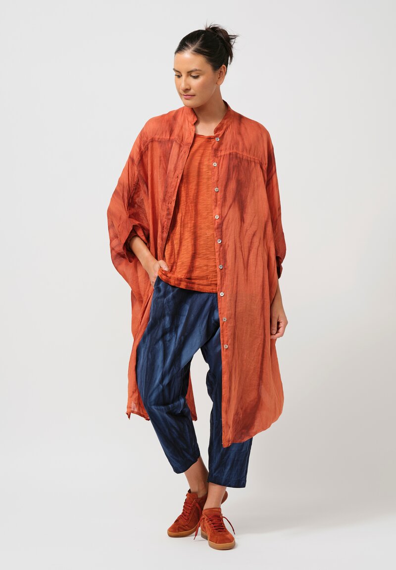 Gilda Midani Cotton Long Sleeve Top in Flame Orange