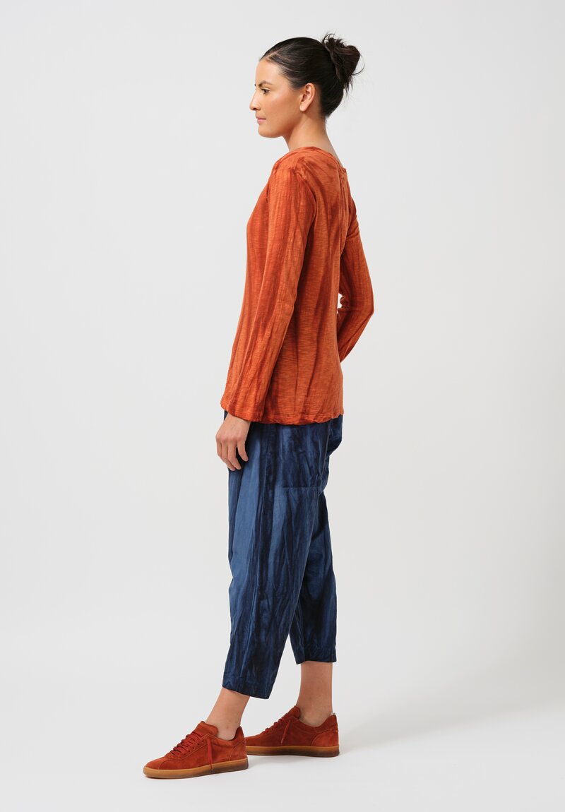 Gilda Midani Cotton Long Sleeve Top in Flame Orange