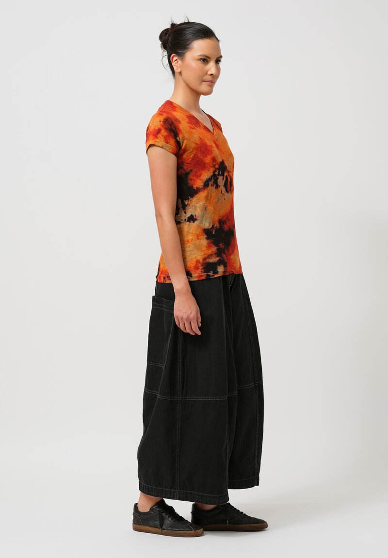 Gilda Midani Pattern-Dyed New Japa T-Shirt in Ember Orange