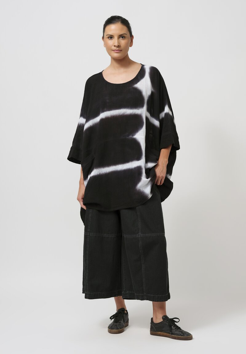 Gilda Midani Pattern-Dyed Bucket Tunic in Black Star