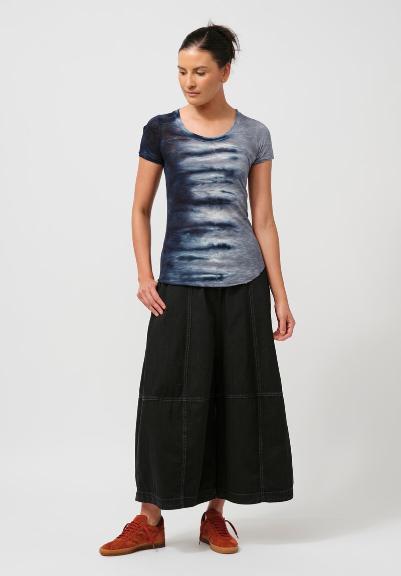 Gilda Midani Linen Solid Egg Pants in Black