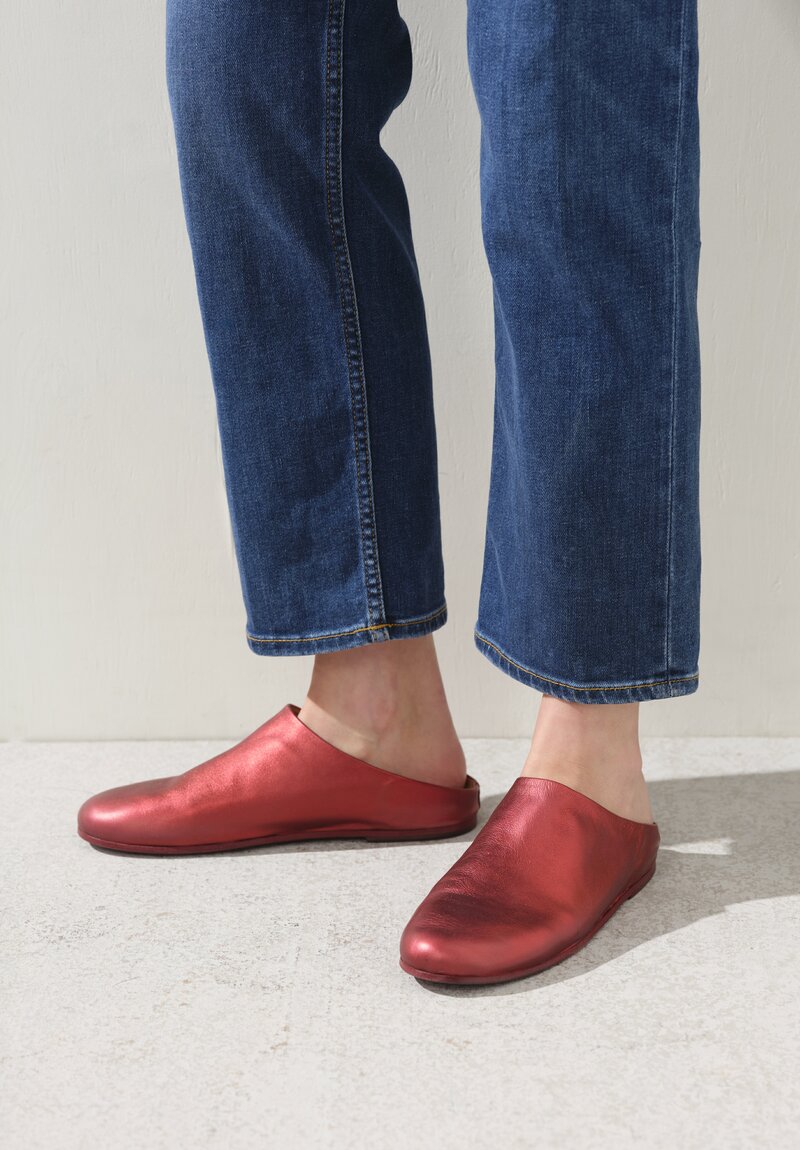 Marsell Metallic Leather Steccoblocco Sabot Mule