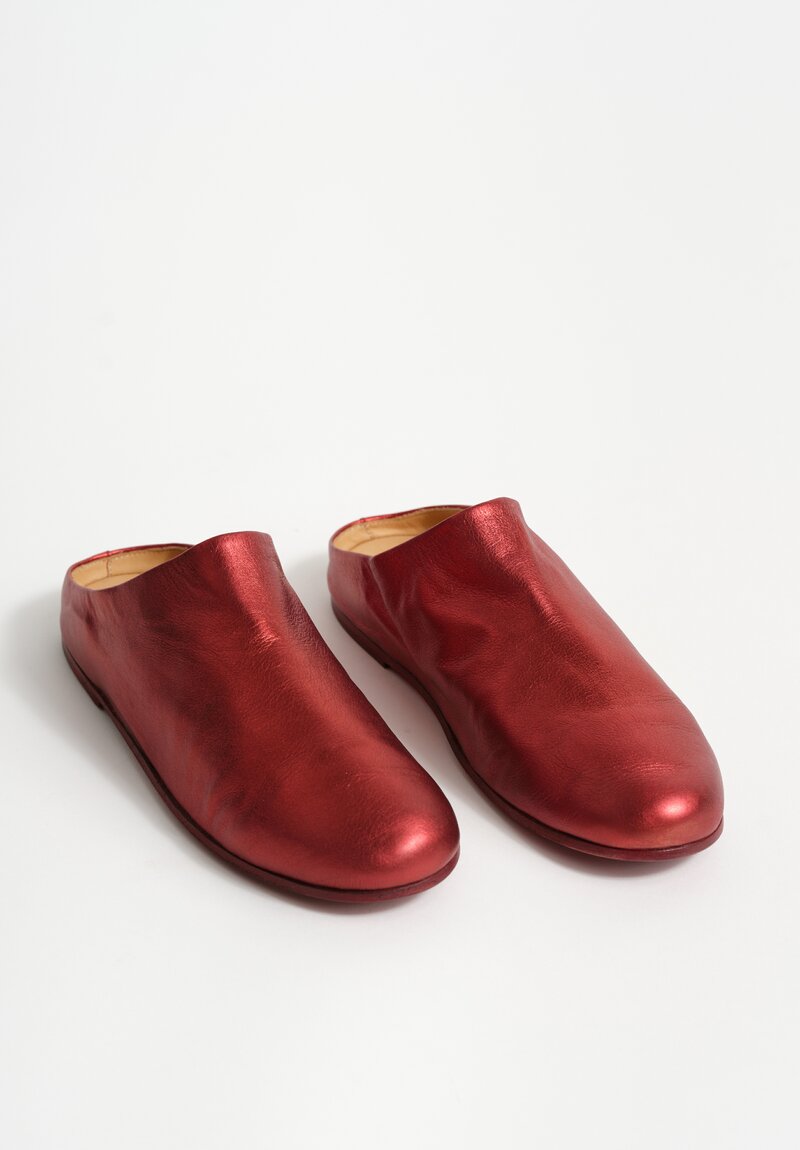 Marsell Metallic Leather Steccoblocco Sabot Mule