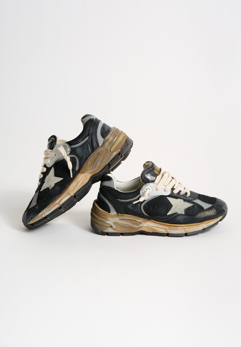 Golden Goose Leather & Mesh Dad Star Sneakers in Black Ice