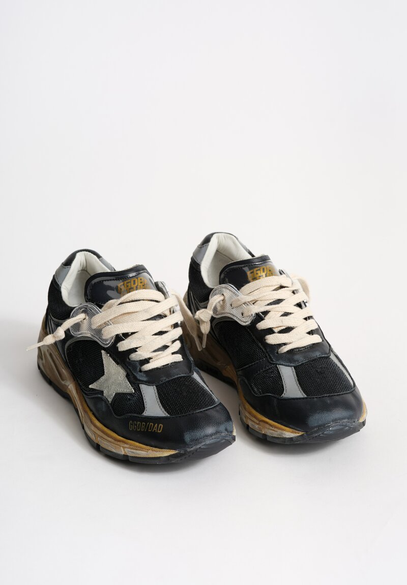 Golden Goose Leather & Mesh Dad Star Sneakers in Black Ice