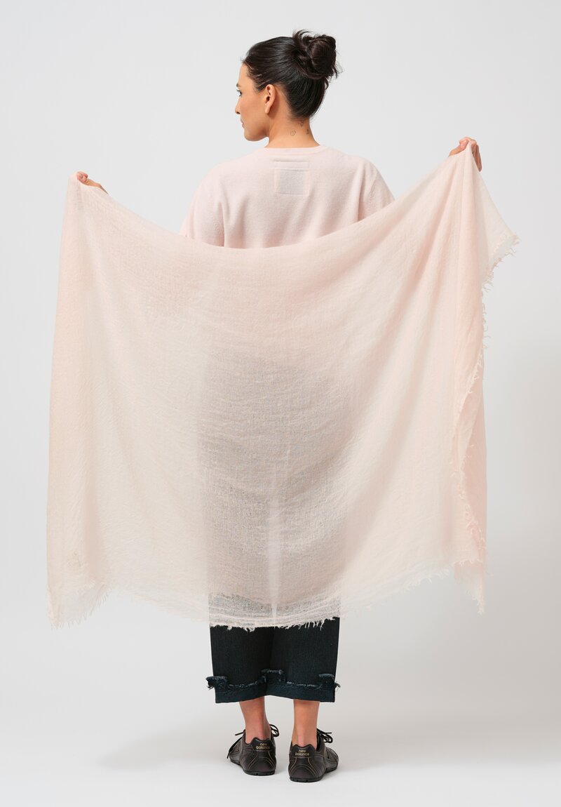 Frenckenberger Woven Cashmere Medium Scarf in Light Pink