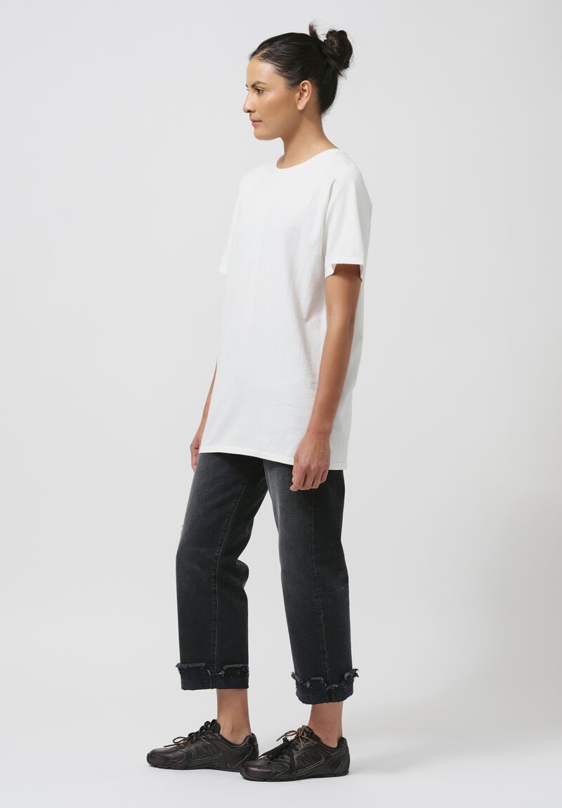 Frenckenberger Cotton & Cashmere Raglan T-Shirt in White