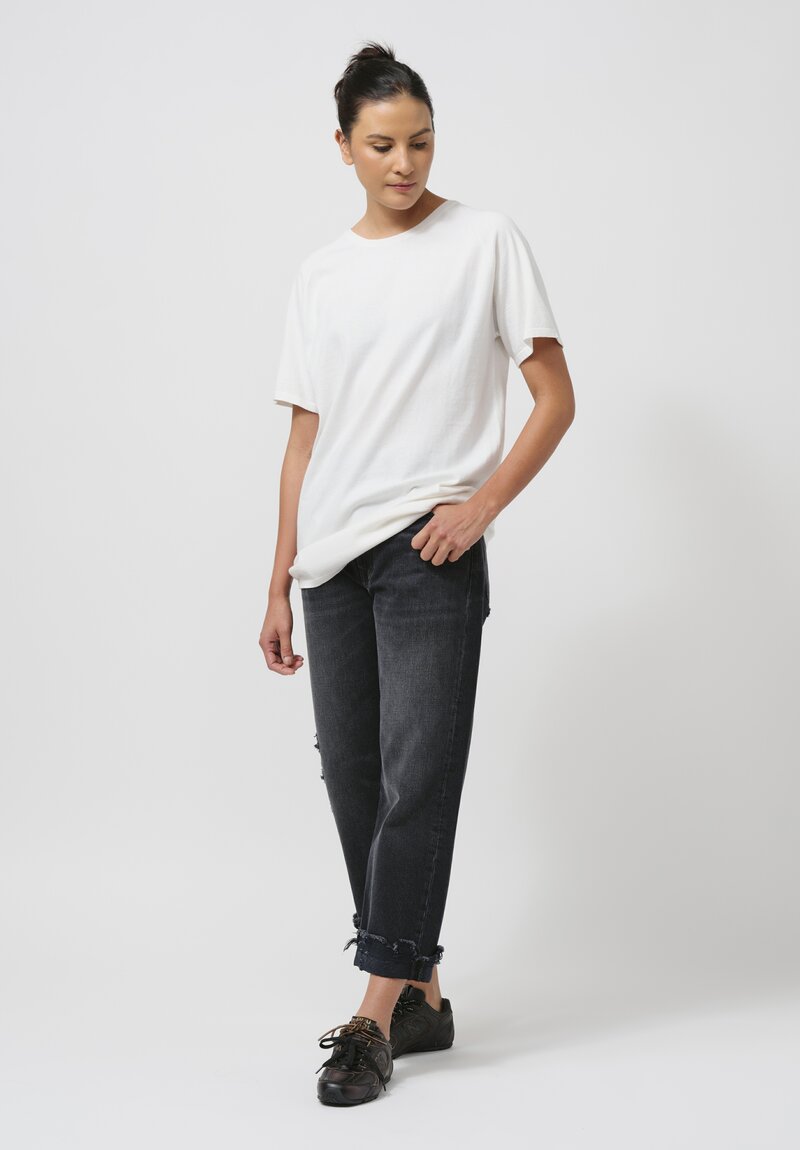 Frenckenberger Cotton & Cashmere Raglan T-Shirt in White