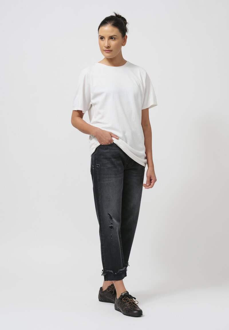 Frenckenberger Cotton & Cashmere Raglan T-Shirt in White