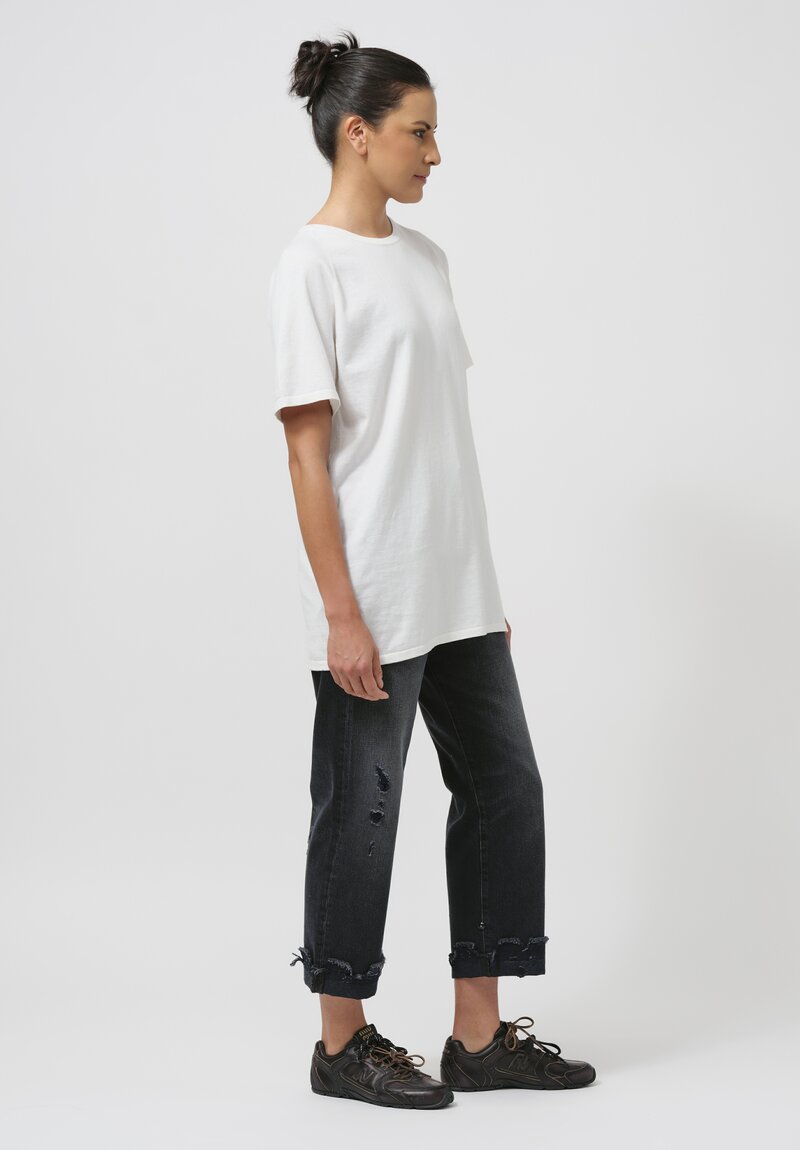 Frenckenberger Cotton & Cashmere Raglan T-Shirt in White