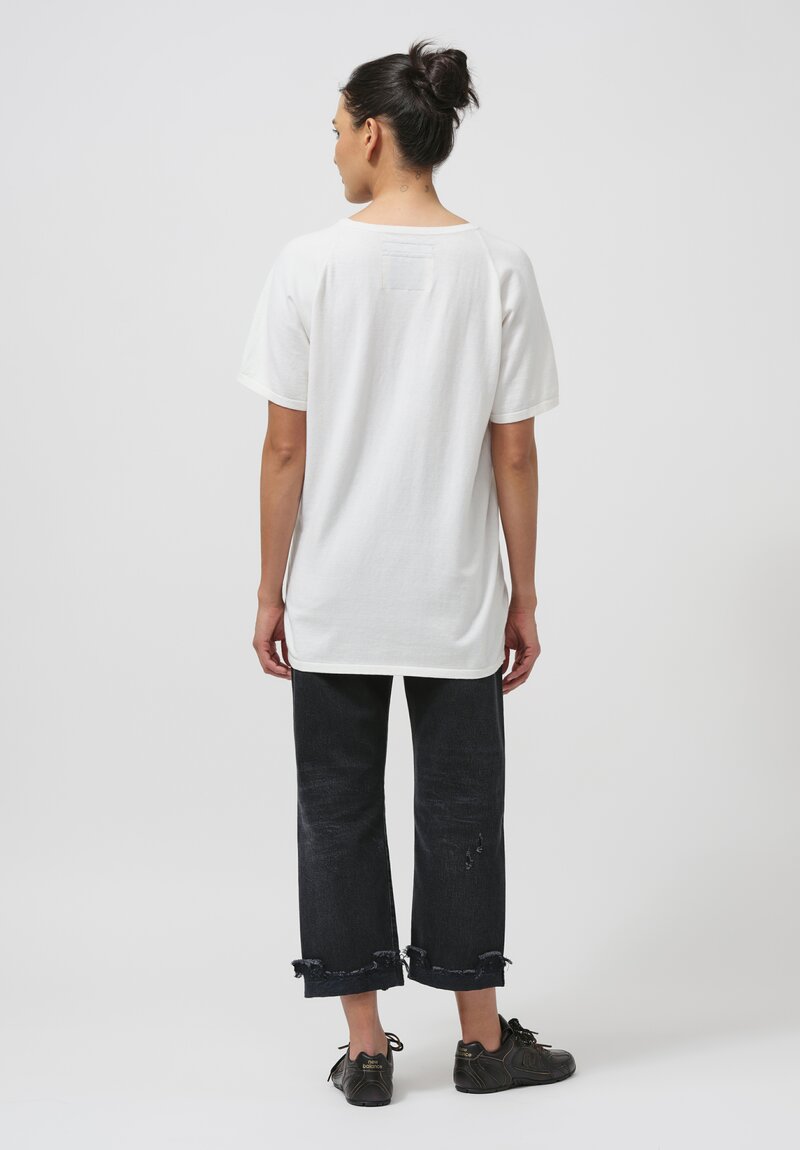 Frenckenberger Cotton & Cashmere Raglan T-Shirt in White