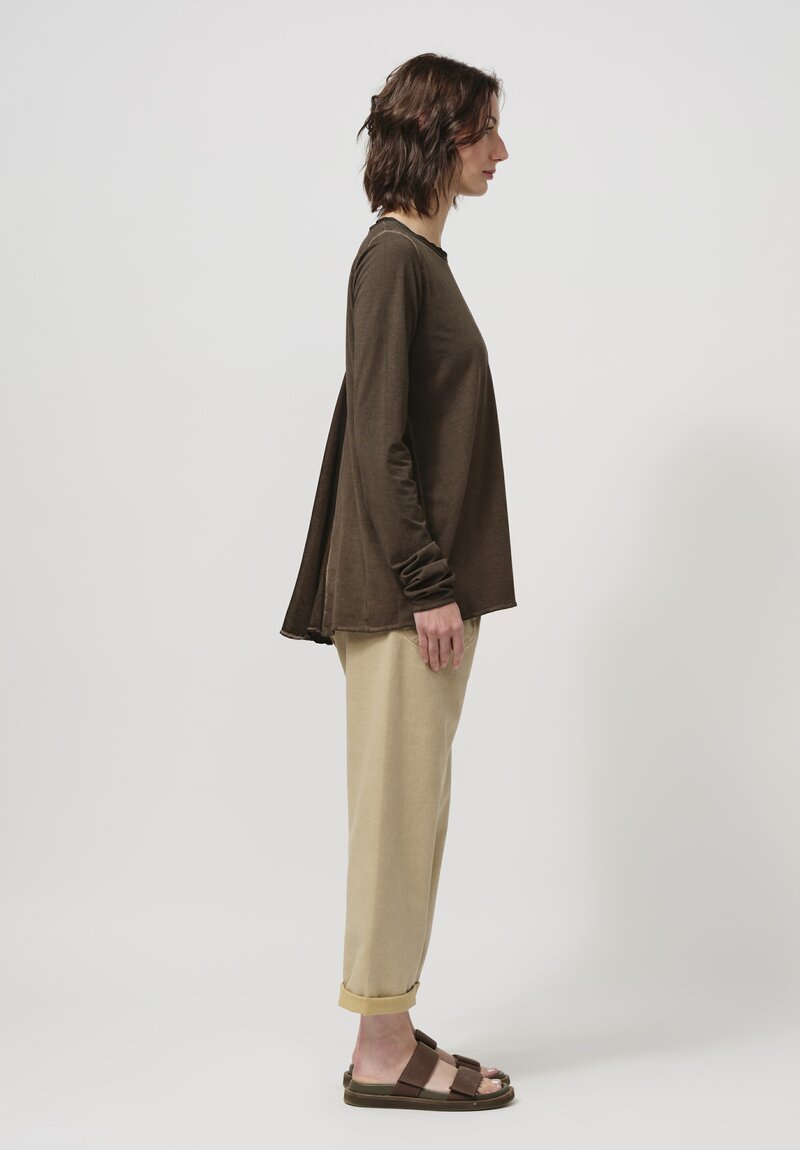 Uma Wang Jersey Knit Tata Tee in Cocoa Brown