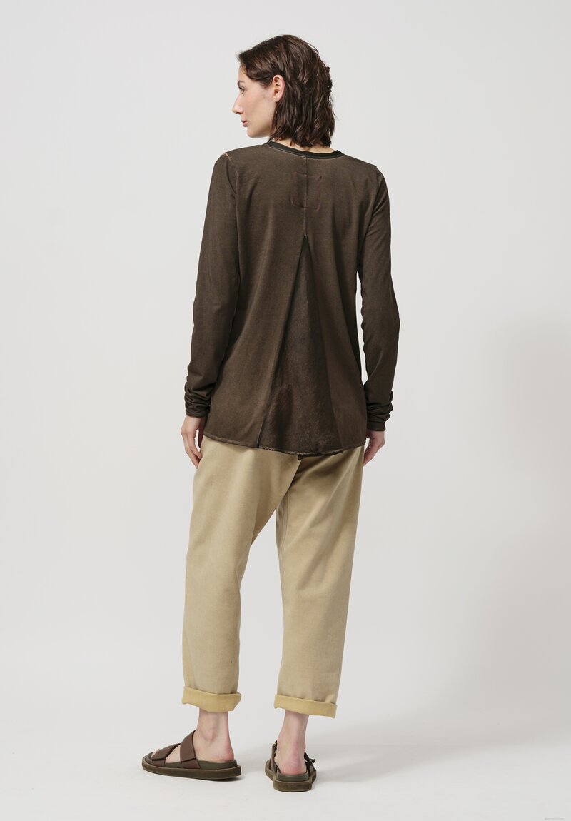 Uma Wang Jersey Knit Tata Tee in Cocoa Brown