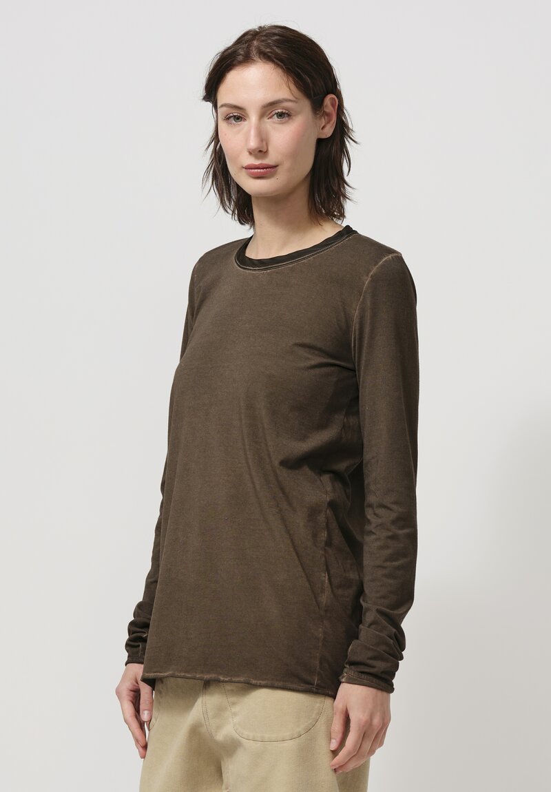 Uma Wang Jersey Knit Tata Tee in Cocoa Brown