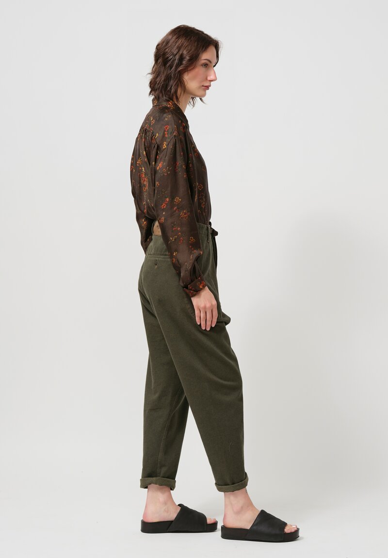 Uma Wang Cotton Downtown Jeans in Olive Green