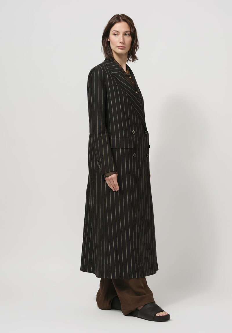 Uma Wang Camelot Coat in Pinstripe