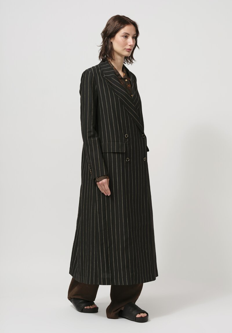 Uma Wang Camelot Coat in Pinstripe