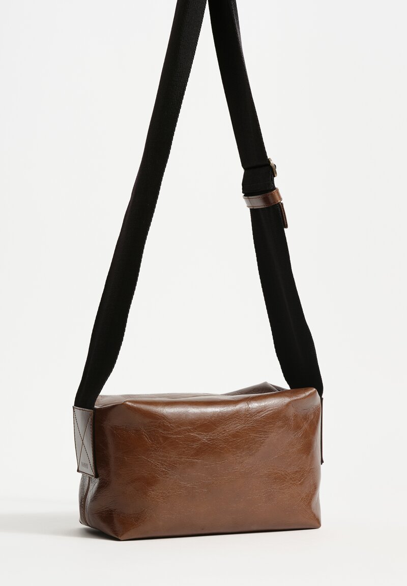 Uma Wang Medium Leather Shoulder Bag in Brown