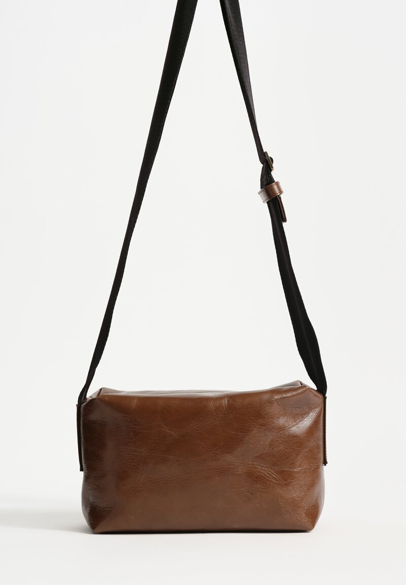 Uma Wang Medium Leather Shoulder Bag in Brown