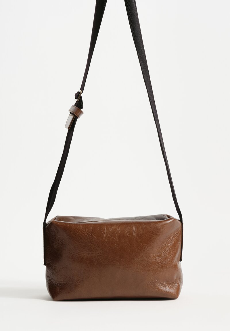 Uma Wang Medium Leather Shoulder Bag in Brown