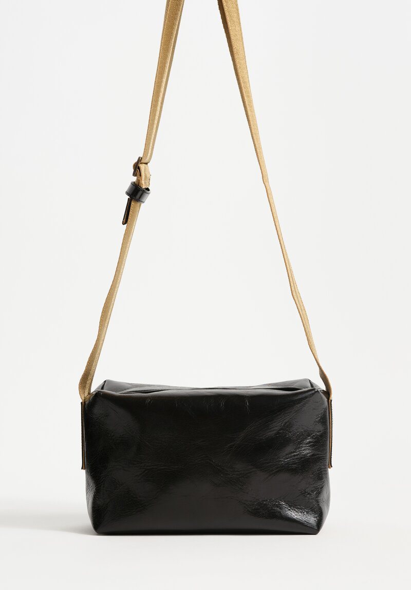 Uma Wang Medium Leather Shoulder Bag in Black