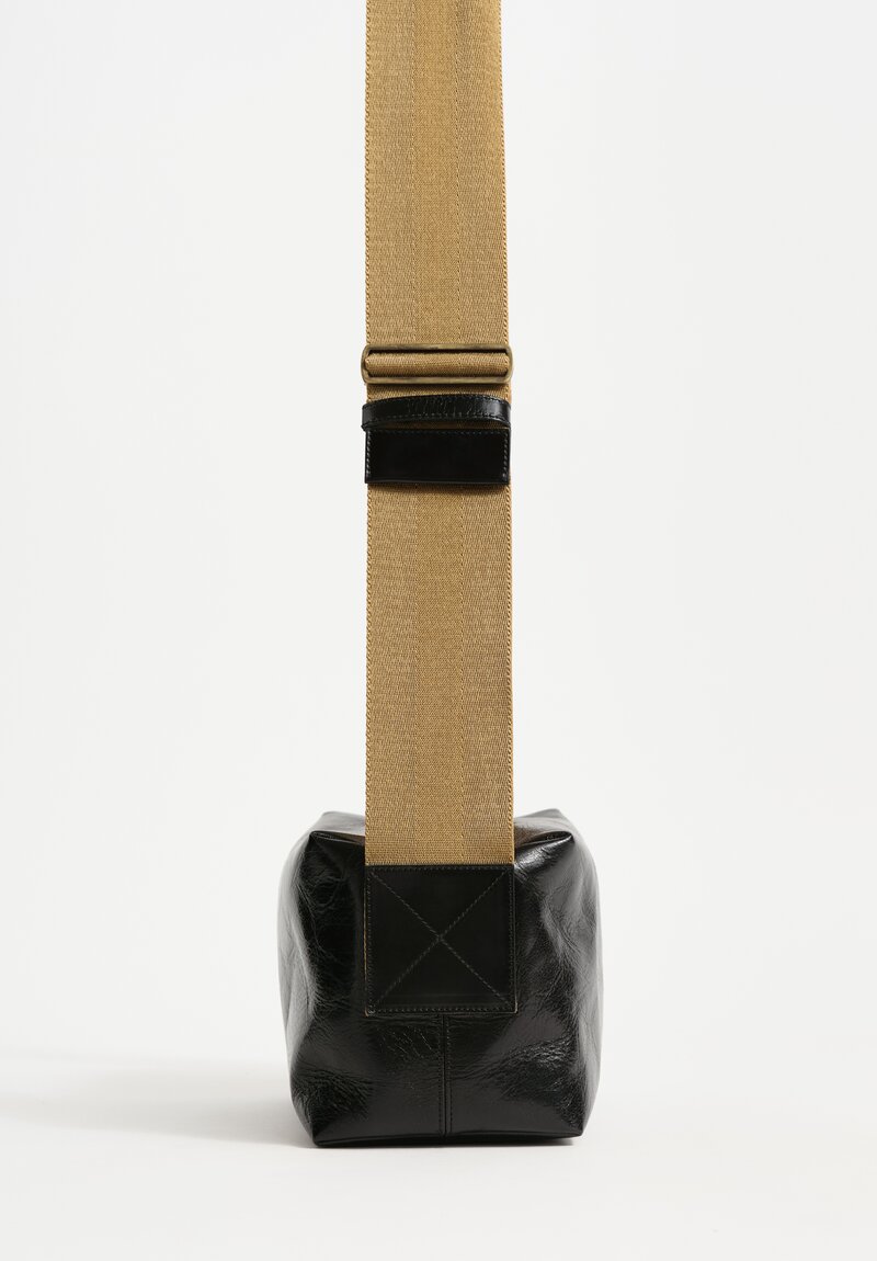 Uma Wang Medium Leather Shoulder Bag in Black