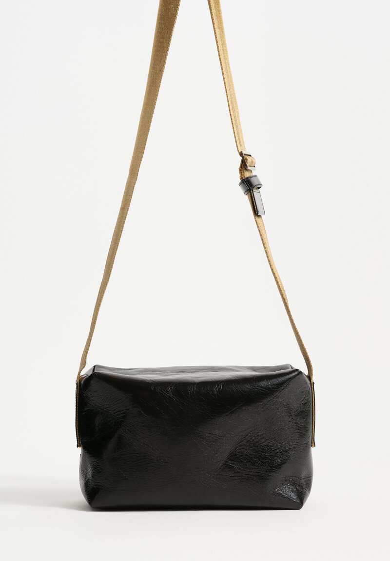Uma Wang Medium Leather Shoulder Bag in Black