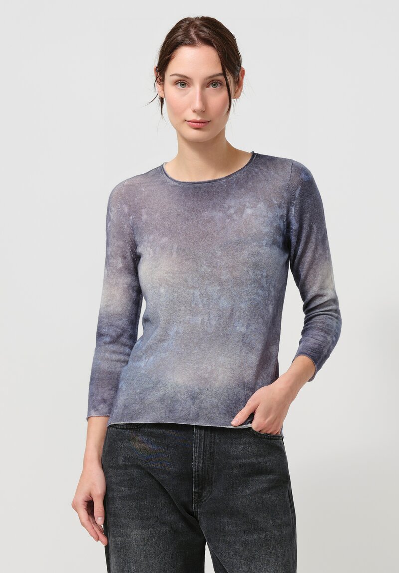 Avant Toi Cashmere Sweater in Nero Titanium Blue