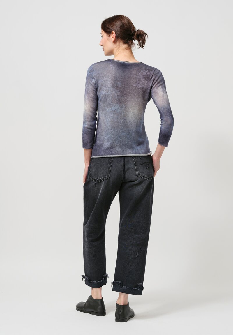 Avant Toi Cashmere Sweater in Nero Titanium Blue