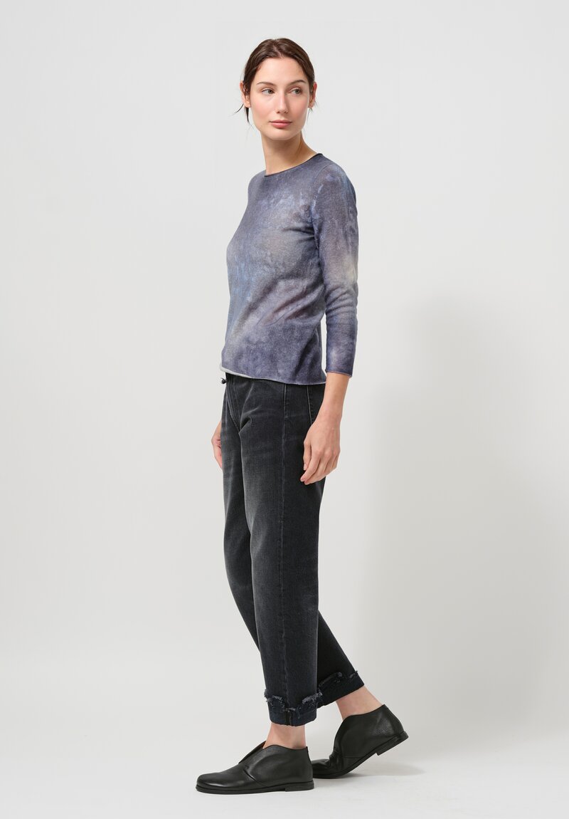 Avant Toi Cashmere Sweater in Nero Titanium Blue