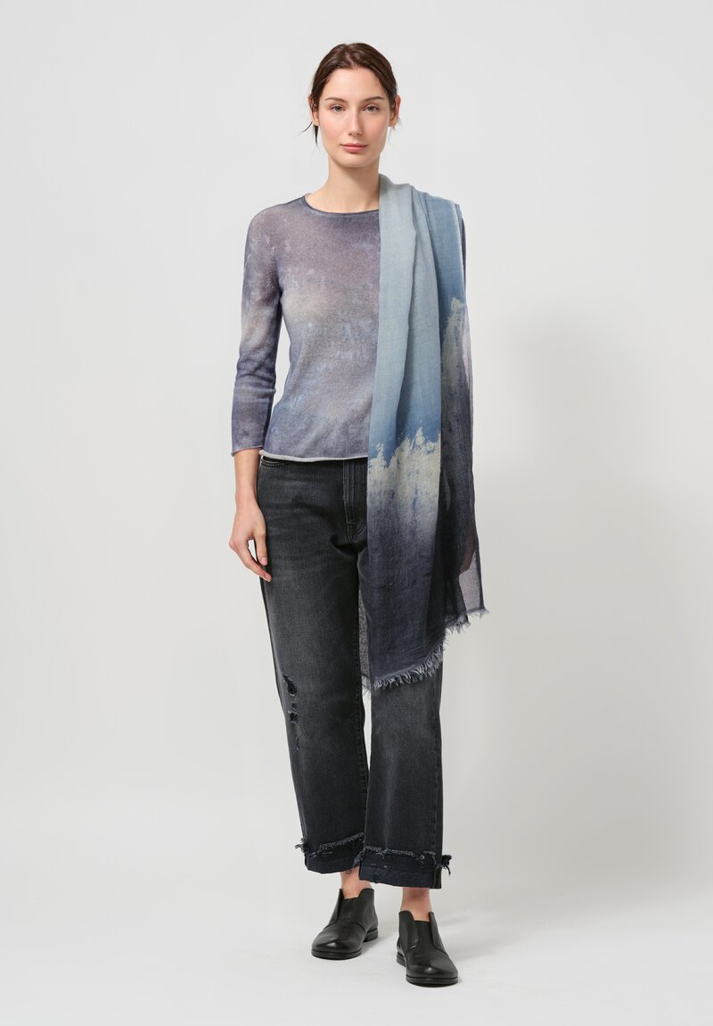 Avant Toi Cashmere Sweater in Nero Titanium Blue