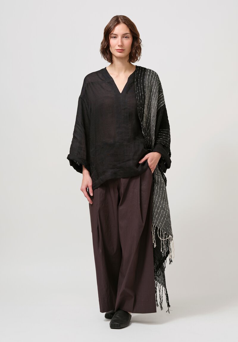 Jan-Jan Van Essche Handwoven Mixed Yarn Scarf Black & White