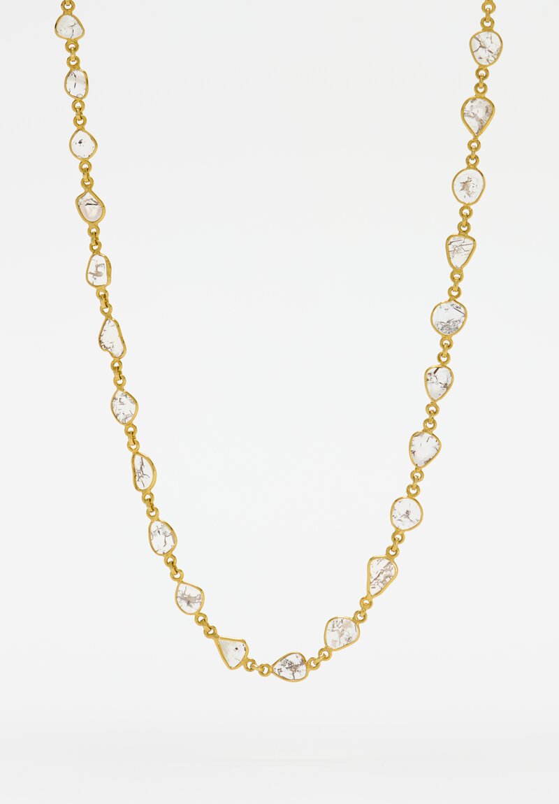 22K Polished Gold Diamond Necklace