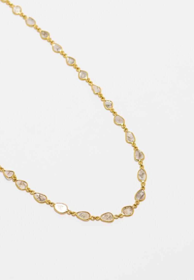 22K Polished Gold Diamond Necklace