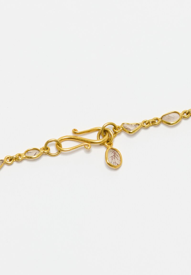 22K Polished Gold Diamond Necklace