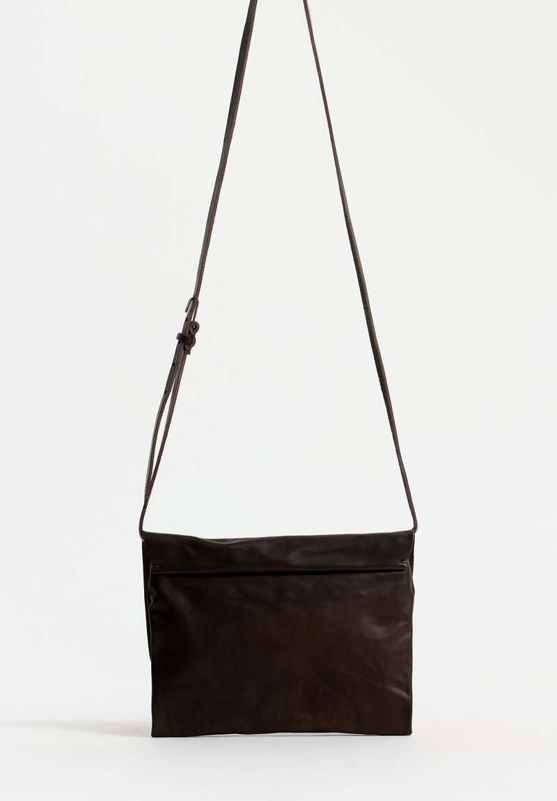 Daniele Basta Leather Deng Piccola TP Crossbody Bag Chocolate Brown